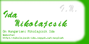 ida mikolajcsik business card